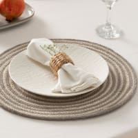 Set de table rond en jute vert D38 | Maisons du Monde