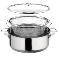 KAMBERG Sauteuse 24 Cm Acier Inoxydable Triply - Sans PFAS, Tous Feux Dont Induction, Couvercle Inclus