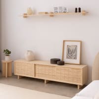 Mueble Para El Televisor Madera Maciza De Roble 120x35x48 Cm Con