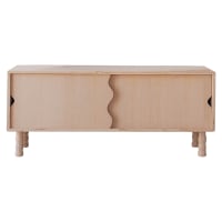 Meuble TV bas en bois massif naturel 120 cm Verni-Moreta