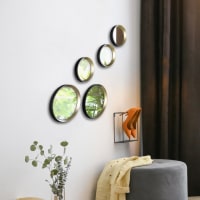Lot De 4 Miroirs Ronds Et Ovales - Doré - Miroir