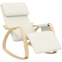 TECTAKE Fauteuil à bascule en rotin avec repose-pieds ROVIGO Patins