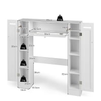 Meuble De Toilette HOMCOM - Rangement WC Avec Placard 2 Portes Et étagère Ouverte - Chêne Et Marbre Effet - 66x25x168 Cm - À Monter