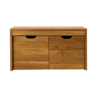 Banc avec 2 cubes de rangement en chêne massif-Cyriel