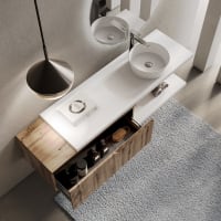 Composition 6 pièces en MDF chêne/blanc mat Venere | Maisons du Monde