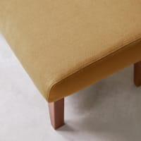 LOKATSE HOME Pouf Quadrato In Tessuto Con Gambe In Legno, Poggiapiedi O Seduta Aggiuntiva, Beige