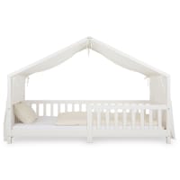 Rideau De Lit LIAN En Mousseline De Coton Doux 125x390 Cm - Pour Lits Cabane Enfant, Rose étoilé - Léger, Confortable, Facile à Installer
