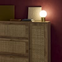 Lampe Berger En Verre Ciselé - Boule Bleue Et Dorée - Décoration Parfumée D'occasion