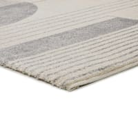 Tapis moderne design - Gris Noir Crème - 60 x 100 cm - Motif Cercles Marbré - Polypropylène
