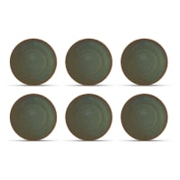 Lot de 6 assiettes vert en porcelaine 21cm-Cirro