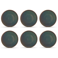 Lot de 6 assiettes vert en porcelaine 27cm-Cirro