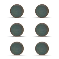 Lot de 6 assiettes vert en porcelaine 16cm-Cirro