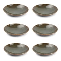 Lot de 6 assiettes creuse vert en porcelaine 21xh5cm-Cirro