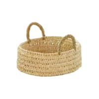 Panier plateau rond osier avec anses naturel 25 x 25