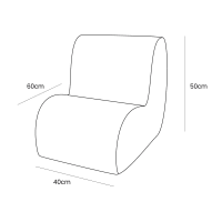 Fauteuil Pour Enfant En Tissu 100% Coton MAGGIE - Gris Clair