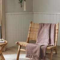 Plaid in cotone rosa 125x150-Amalia