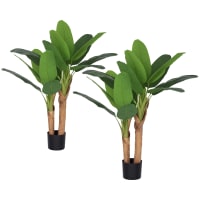 HOMCOM Plante Artificielle Intérieure 150 Cm, Palmier Arbre Artificiel Avec Pot En Plastique Et Flocage Vert~20bevfenhrg00