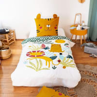 Housse De Couette Enfant 140x200 Cm + Taie 65x65 Cm - Motifs Dinosaures Et Voitures En Microfibre Douce