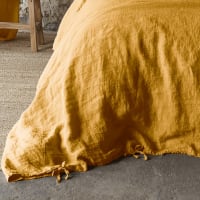 Drap-housse lin lavé | Linge de lit uni | Tradition des Vosges