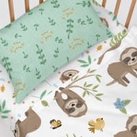 Taie D'oreiller Bébé 40x60 Parure De Lit Bébé 3 Pièces - Housse Couette 135x100 Cm, Drap-housse 140x70 Cm, Taie 40x60 Cm, 100% Coton, Réversible Drap-housse 140x70cm