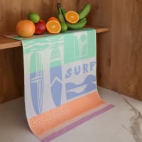 Lot de 2 torchons de cuisine toile 50x70 cm gris coton et lin