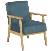 Fauteuil Charlie Atlantic Home Collection, Fauteuil avec Pieds en Bois Massif, Velours, Rouge, 74 x 86 x 70