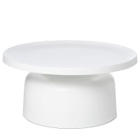 Tavolino moderno bianco in metallo, 75 cm-Alejo
