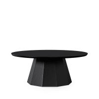 Tavolino con piano rotondo e piede conico in nero-Radovan