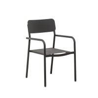 Chaise Extérieure Empilable Maya – Plastique Résistant UV – Gris Foncé – Terrasse & Jardin