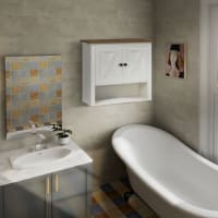 HOMCOM Armoire murale salle de bain avec étagères réglables, porte coulissante et étagères ouvertes, bois naturel | France HOMCOM Armoire murale salle de bain avec étagères réglables, porte coulissante et étagères ouvertes, bois naturel | France