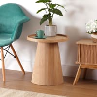 Table D'Appoint Mojawo 45x45x42 Cm - Plateau Bois Pin, Structure Métal Noir - Montage Facile, Intérieur/Extérieur - 7