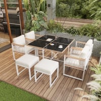 Tavolo e 10 sedie in alluminio e ceramica Tivoli | Maisons du Monde