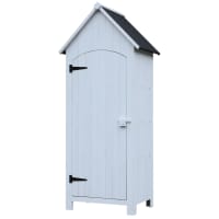 Abri De Jardin En Bois Outsunny 110x50x85 Cm - 2 Portes, 2 Étagères, Toit Incliné - Armoire De Rangement Extérieur Pour Outils - 4
