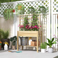 Outsunny Jardinière Sur Pieds, Carré Potager De Jardin Sur Pieds Avec
