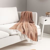 Plaid di cotone marrone 125x150-Alisea