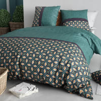 Couette 220x240 Parure De Lit 3 Pièces 240x220cm 100% Coton 'Karaba' - Housse Couette 2 Taies | Imprimé Multicolore, Douce Et Respirante