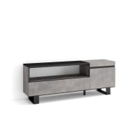 Mueble tv efecto madera cemento 150x35x57cm con patas-Cozy