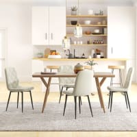 VASAGLE Lot De 2 Chaises Salle à Manger Gris Tourterelle Et Blanc Nuage - Confortables Jusqu'à 120 Kg, Coussin 5,5 Cm, Design Moderne