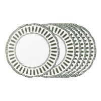 Lot de 6 assiettes creuses  22 cm  vertses en porcelaine-Napoli