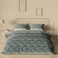 Housse de couette en percale de coton CASCADE SAUGE