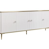 Dressoir - 160 cm - 2 deuren met drie laden - greige met gouden poten - SELGIN