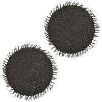KitchenCraft Natural Elements - Sets de Table en Jute avec Pompons Blancs Décoratifs, 38 cm, Lot de 4