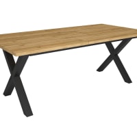 Table à manger effet bois de chêne 194x90x74cm-Tetrix