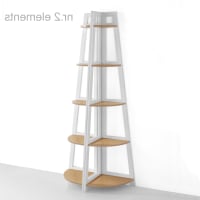 Libreria Angolare IRONCK 7 Ripiani: Scaffale Industriale In Metallo E Legno, Marrone Vintage