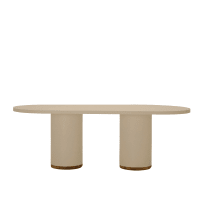 Mesa de comedor de microcemento en color arena, 180cm-Malva