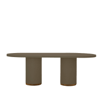 Mesa de comedor de microcemento en color tierra, 180cm-Malva