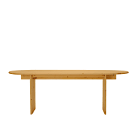 Mesa de comedor de madera de abeto en color marrón claro, 180cm-Numa