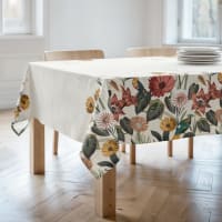 Mantel antimanchas 100% algodón 155x300-Edna natural
