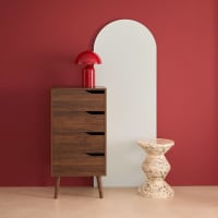 Commode 4 Tiroirs Style Bois Naturel Nepal - 48 X 39,6 X 96 Cm, Pin, Rangement Chambre Ou Entrée