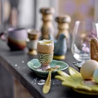 Coquetiers Nordic Design 4 Coquetiers En Grès Misty Cliff - Design Nordique - Lavables Au Lave-Vaisselle - Gris Chiné Accessoire Petit-déjeuner élégant